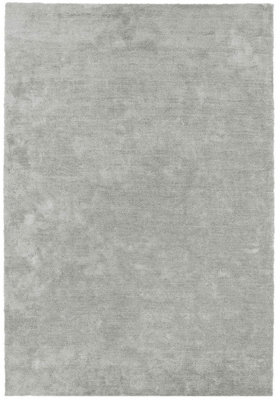 Silver Plain Modern Easy to clean Rug for Dining Room Bed Room and Living Room-200cm X 290cm