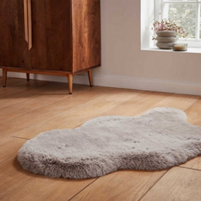 Silver Plain Shaggy Luxurious Modern Rug for Living Room and Bedroom-60cm X 180cm (Double)