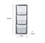 Silver Plastic 3 Drawer Tower Storage Unit Medium A5 Stationery Filing 47.5cm