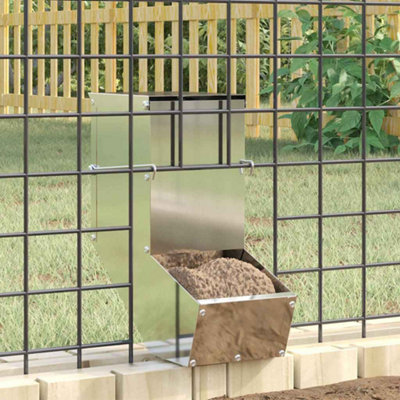 Silver Rabbit Feeder 12.5 x 26 x 28.5 cm Galvanised Steel with Wire ...
