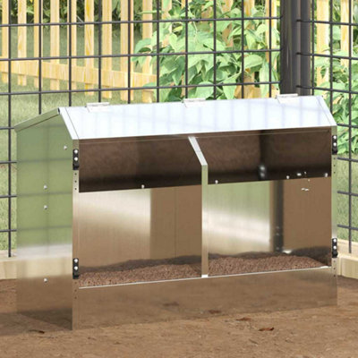 Silver Rabbit Feeder 64.5 x 25.5 x 45.5 cm Galvanised Steel, 6 kg ...