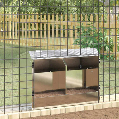 Silver Rabbit Feeder 64.5 x 25.5 x 45.5 cm Galvanised Steel, 6 kg ...