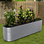 Silver Raised Garden Bed Kit Oval Shaped Galvanized Metal Planter Box for Gardening 320cm W x 80cm D