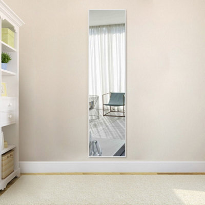 Silver Rectangular Wall Full Length Framed Mirror Floor Mirror Dressing Mirror H 120 cm x W 30 ...