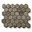 Silver Shadow Marble Hexagon Mosaic Tile 30.5 x 28.5cm, Sold Per Tile