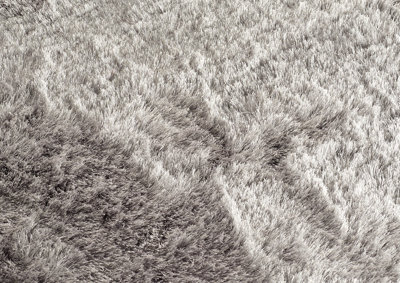 Silver Shaggy Rug, Anti-Shed Easy to Clean Rug, Handmade Plain Modern Rug for Bedroom, & Dining Room-120cm X 170cm