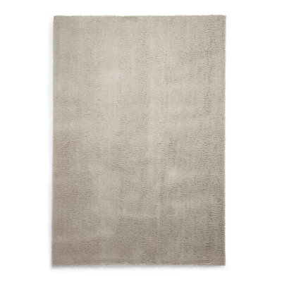 Silver Shaggy Washable Plain Modern Rug For Living Room Bedroom & Dining Room-120cm X 170cm