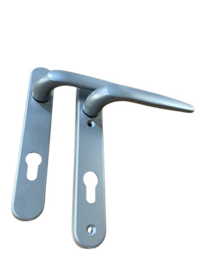 Silver Short Backplate Door Handle