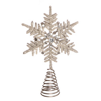 Silver Snowflake Tree Christmas Decorations Topper