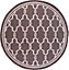 Silver Spanish Tile Garden Patio Rug - Weatherproof, Mould & Mildew Resistant Indoor Outdoor Mat - Round 120cm Diameter