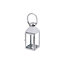 Silver Square Stainless Steel Decorative Lantern Candle Holder 25.5cm H x 10cm W x 9cm D