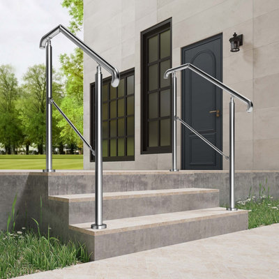 Silver stainless steel adjustable handrail, suitable for indoor and ...