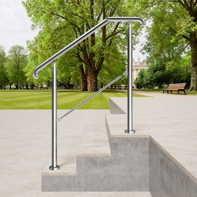 Silver stainless steel adjustable handrail, suitable for indoor and ...