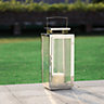 Silver Stainless Steel Candle Holder Decorative Lantern 510 H x 215 W x 215 mm D