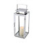 Silver Stainless Steel Candle Holder Decorative Lantern 510 H x 215 W x 215 mm D