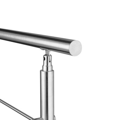 Silver stainless steel handrail kit with 5 horizontal bars,dimensions ...
