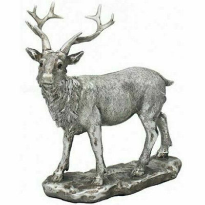Silver Standing Stag Home Ornament - 5