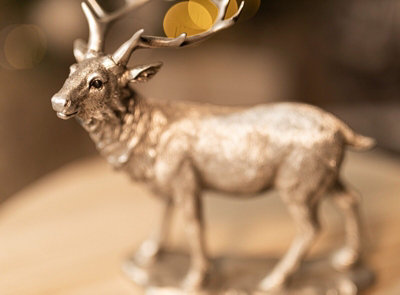 Silver Standing Stag Home Ornament - 6