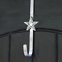 Silver Star Over Door Christmas Wreath Hanger Hook