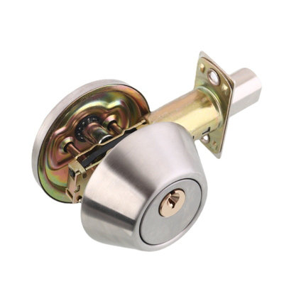 Silver Steel Cylinder Deadbolt Lock High Security Anti Kick Door Lock ...