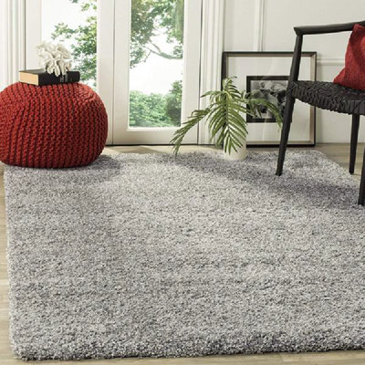 Silver Thick Shaggy Rug - California - 110x160cm (3'7x5'4")