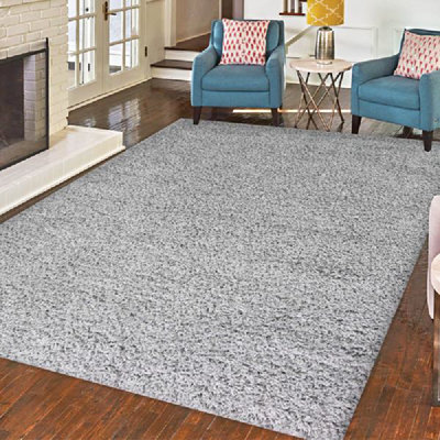 Silver Thick Shaggy Rug - California - 80x150cm (2'8"x5')