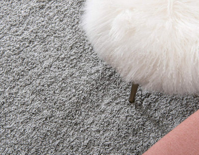 Silver Thick Shaggy Rug - California - 80x150cm (2'8"x5')