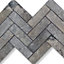 Silver travertine Herringbone Mosaic SAMPLE