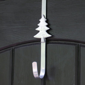 Silver Tree Over Door Christmas Decoration Wreath Hanger Hook