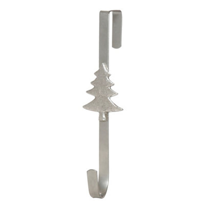 Silver Tree Over Door Christmas Decoration Wreath Hanger Hook