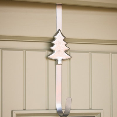Silver Tree Over Door Christmas Decoration Wreath Hanger Hook - 3