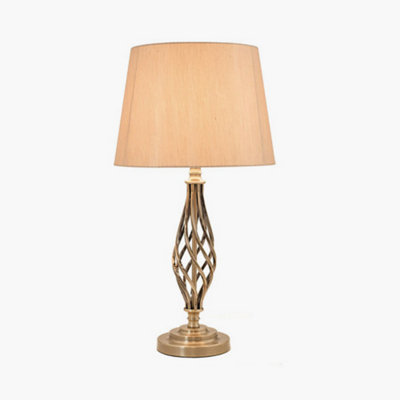 Silver Twist Detail Table Lamp For Living Room