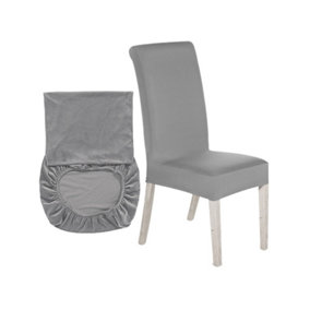 Silver Universal Dining Spandex Chair Cover, Pack of 1