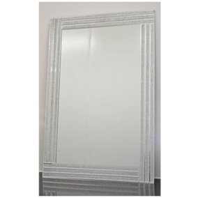 Silver Wall Mirror Triple Edge Glitter Strips Border  Mirror Border 40x60