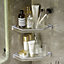 Silver Wall Mounted Acrylic Bathroom Corner Shelf Shower Storage Organiser