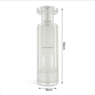 Silver & White Minimalistic Vase - 52cm