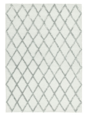 Silver Wool Handmade Luxurious Modern Rug Easy to clean Living Room and ...