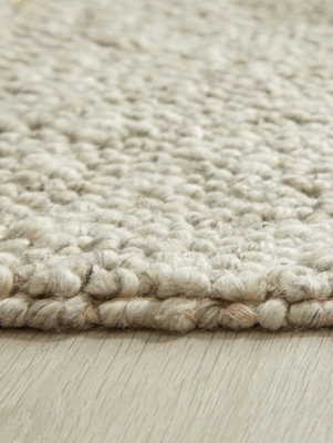 Silver Wool Modern Plain Easy to clean Rug for Dining Room, Bed Room ...
