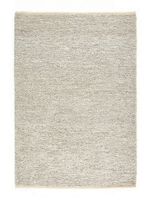 Silver Wool Modern Plain Easy to clean Rug for Dining Room, Bed Room ...