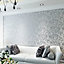 Silvergrey Modern Carving Pattern Wallpaper Roll 10m