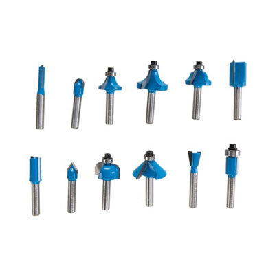 Silverline 12pc TCT Router Bit Set Cutter 1/4