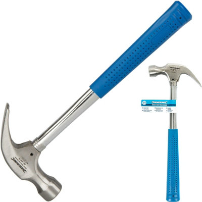 Silverline 8oz Tubular Shaft Claw Hammer - Forged Steel Head, Chrome Shaft