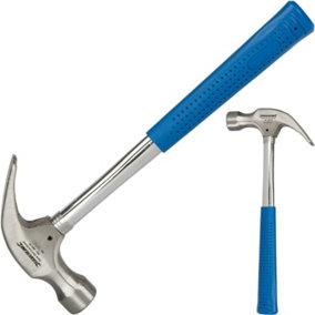 Silverline 20oz Tubular Shaft Claw Hammer Rubber Grip Handel Hardened Steel Head