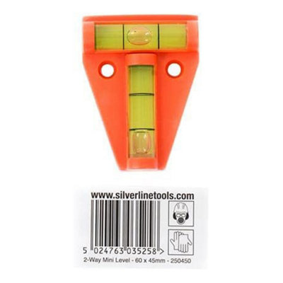 Silverline 250450 UV-Resistant Even Surface Measuring 2-Way Mini Level Tool