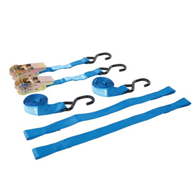 Silverline (285155) Motorbike Tie-Down Set 4pce Rated 350kg Capacity 700kg