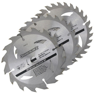 Silverline (704410) 135mm TCT Circular Saw Blades 16T 24T 30T Pack of 3