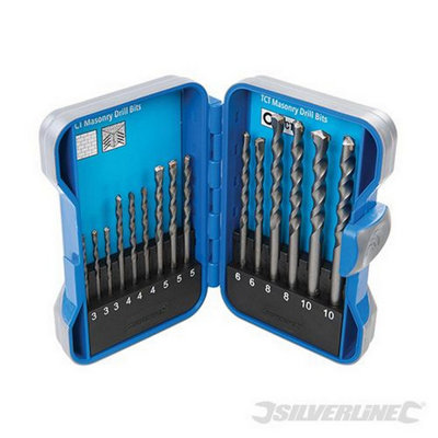 Silverline (723650) TCT Masonry Drill Bit Set 15 Pce 3 - 10mm