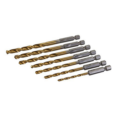 Silverline 819714 Hex Shank Drill Bit Set 7pce 3 6.5mm DIY at B Q