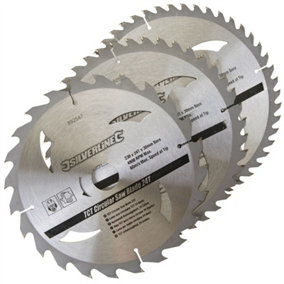 Silverline (973912) TCT Circular Saw Blades 24 40 48T 3pk 235 x 30 - 25 16mm