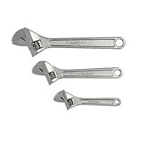 Silverline Adjustable Wrench Set 3pce WR03 Hand Tools 150, 200 & 250mm